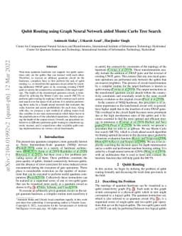 Qubit Routing using Graph Neural Network aided Monte Carlo Tree Search