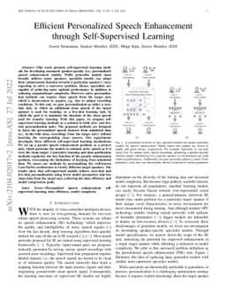 Efficient Personalized Speech Enhancement through Self-Supervised
  Learning