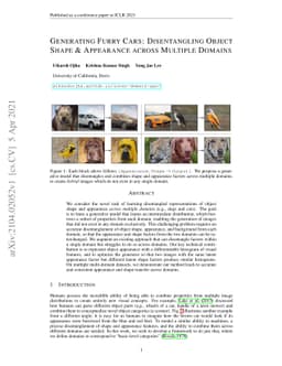 Generating Furry Cars: Disentangling Object Shape & Appearance across
  Multiple Domains
