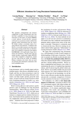 Efficient Attentions for Long Document Summarization