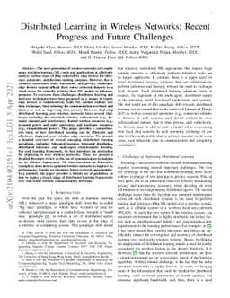 Distributed Learning in Wireless Networks: Recent Progress and Future
  Challenges