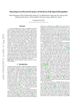 Dissecting User-Perceived Latency of On-Device E2E Speech Recognition
