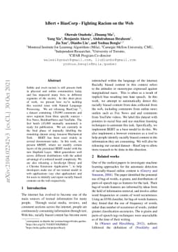HBert + BiasCorp -- Fighting Racism on the Web