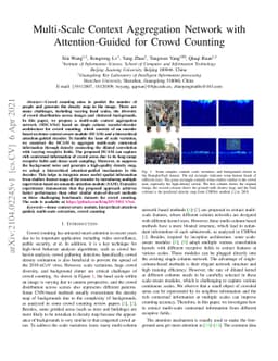 Multi-Scale Context Aggregation Network with Attention-Guided for Crowd
  Counting