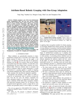 Attribute-Based Robotic Grasping with One-Grasp Adaptation