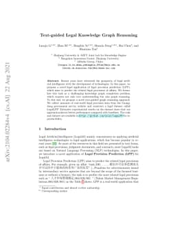 Text-guided Legal Knowledge Graph Reasoning