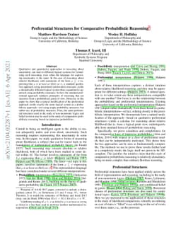 Preferential Structures for Comparative Probabilistic Reasoning