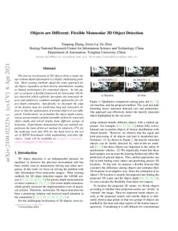 Objects are Different: Flexible Monocular 3D Object Detection