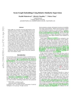 Scene Graph Embeddings Using Relative Similarity Supervision