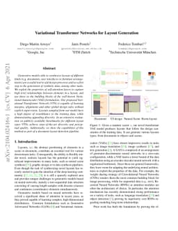 Variational Transformer Networks for Layout Generation