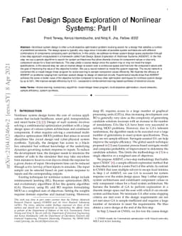 Fast Design Space Exploration of Nonlinear Systems: Part II