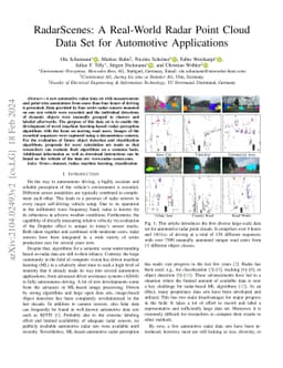RadarScenes: A Real-World Radar Point Cloud Data Set for Automotive
  Applications