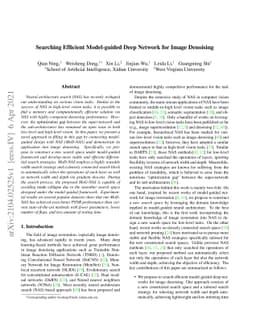 Searching Efficient Model-guided Deep Network for Image Denoising