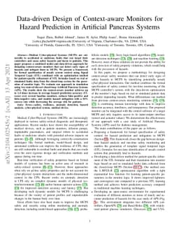 Data-driven Design of Context-aware Monitors for Hazard Prediction in
  Artificial Pancreas Systems