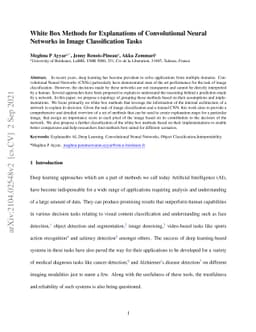 White Box Methods for Explanations of Convolutional Neural Networks in
  Image Classification Tasks