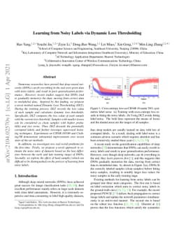 Learning from Noisy Labels via Dynamic Loss Thresholding
