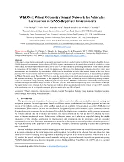 WhONet: Wheel Odometry Neural Network for Vehicular Localisation in
  GNSS-Deprived Environments