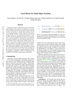 Local Metrics for Multi-Object Tracking