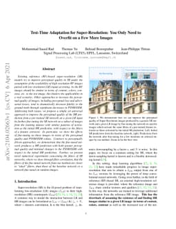 Test-Time Adaptation for Super-Resolution: You Only Need to Overfit on a
  Few More Images