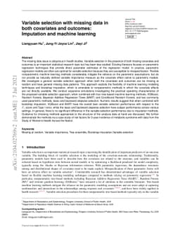 Variable selection with missing data in both covariates and outcomes:
  Imputation and machine learning