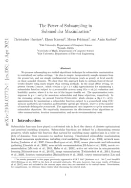 The Power of Subsampling in Submodular Maximization