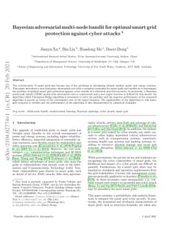 Bayesian adversarial multi-node bandit for optimal smart grid protection
  against cyber attacks