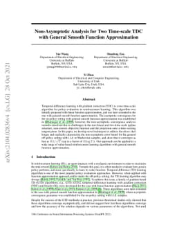 Non-Asymptotic Analysis for Two Time-scale TDC with General Smooth
  Function Approximation