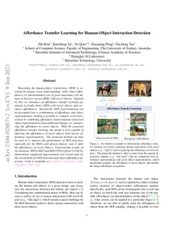 Affordance Transfer Learning for Human-Object Interaction Detection
