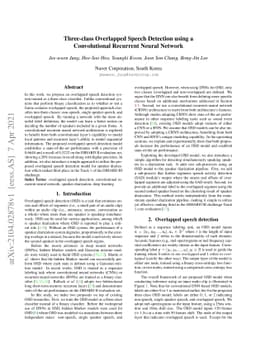 Three-class Overlapped Speech Detection using a Convolutional Recurrent
  Neural Network