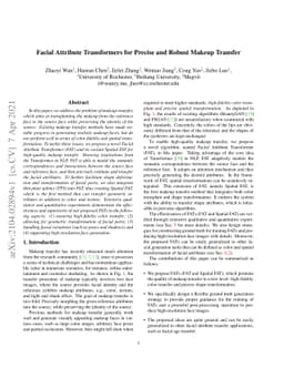 Facial Attribute Transformers for Precise and Robust Makeup Transfer