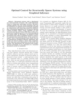 Optimal Control for Structurally Sparse Systems using Graphical
  Inference
