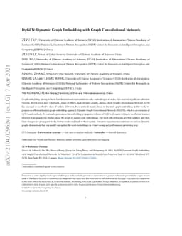 DyGCN: Dynamic Graph Embedding with Graph Convolutional Network