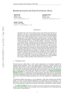 Representative & Fair Synthetic Data