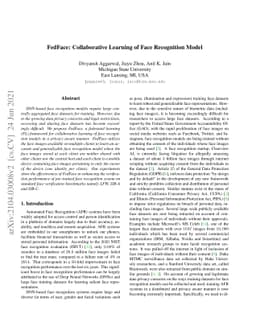 FedFace: Collaborative Learning of Face Recognition Model