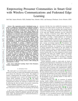 Empowering Prosumer Communities in Smart Grid with Wireless
  Communications and Federated Edge Learning