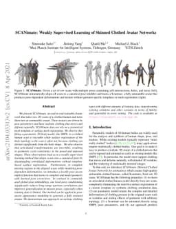 SCANimate: Weakly Supervised Learning of Skinned Clothed Avatar Networks