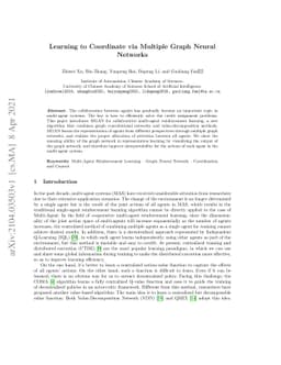 Learning to Coordinate via Multiple Graph Neural Networks