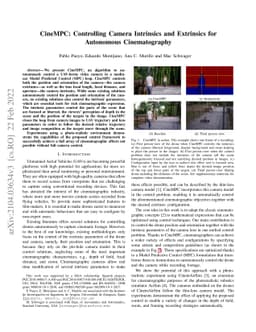 CineMPC: Controlling Camera Intrinsics and Extrinsics for Autonomous
  Cinematography