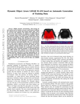 Dynamic Object Aware LiDAR SLAM based on Automatic Generation of
  Training Data