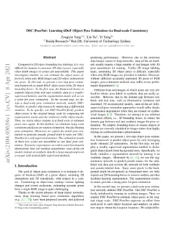 DSC-PoseNet: Learning 6DoF Object Pose Estimation via Dual-scale
  Consistency