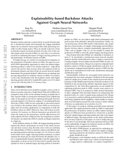 Explainability-based Backdoor Attacks Against Graph Neural Networks