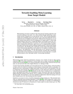 Towards Enabling Meta-Learning from Target Models