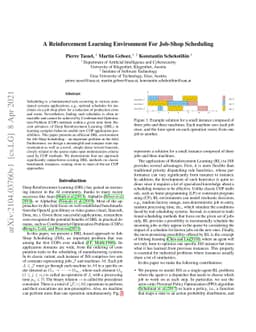A Reinforcement Learning Environment For Job-Shop Scheduling