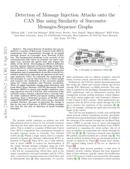 Detection of Message Injection Attacks onto the CAN Bus using Similarity
  of Successive Messages-Sequence Graphs