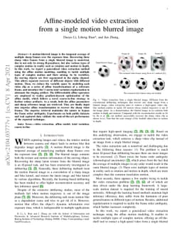 Affine-modeled video extraction from a single motion blurred image