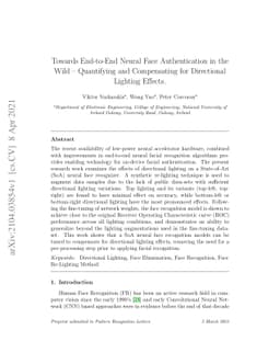 Towards End-to-End Neural Face Authentication in the Wild -- Quantifying
  and Compensating for Directional Lighting Effects