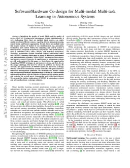 Software/Hardware Co-design for Multi-modal Multi-task Learning in
  Autonomous Systems