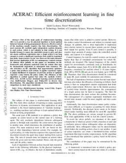 ACERAC: Efficient reinforcement learning in fine time discretization
