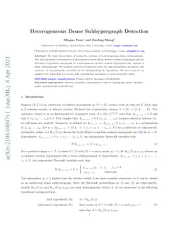 Heterogeneous Dense Subhypergraph Detection
