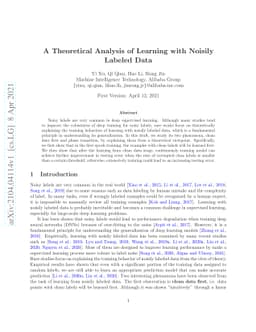 A Theoretical Analysis of Learning with Noisily Labeled Data